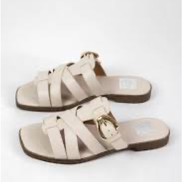 DV by Dolce Vita Shoes - DV Dolce Vita Medina Fisherman Strappy Flat Sandals in Ivory and Gold